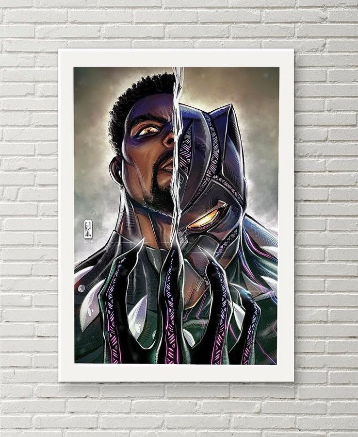 Marvel BLACK PANTHER Gift T'Challa Poster Wall Art Prints Avengers Endgame Infinity War Wakanda Superhero FanArt Marvel Gifts for Men kids