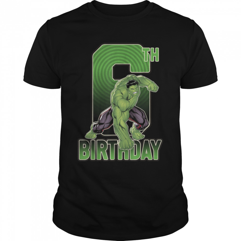 Marvel Hulk Smash 6th Birthday Graphic T-Shirt B07NSTXQGQ