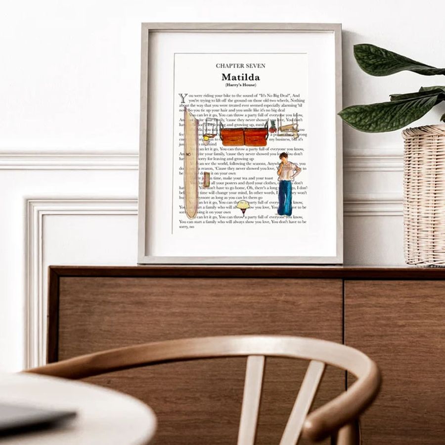 Matilda Watercolor Harry Style House Poster