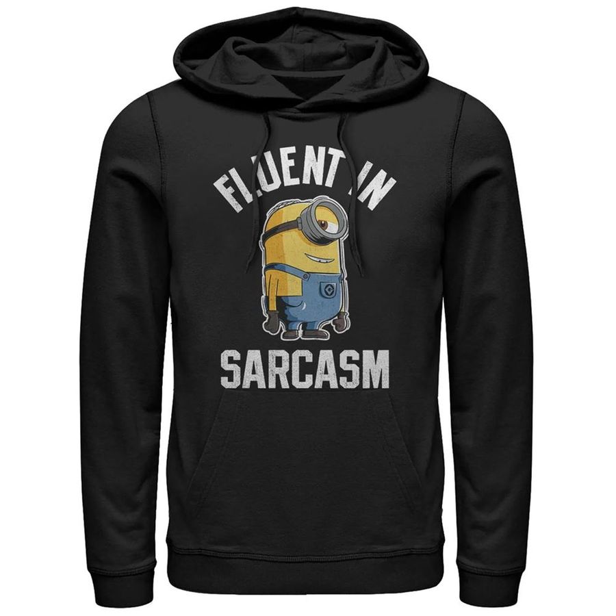 Men’s Despicable Me Minion Fluent in Sarcasm Pull Over Hoodie