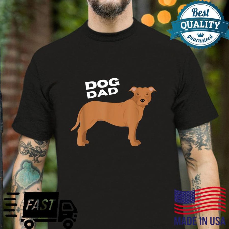Mens Fawn American Pit Bull Terrier Dog Dad Man Shirt