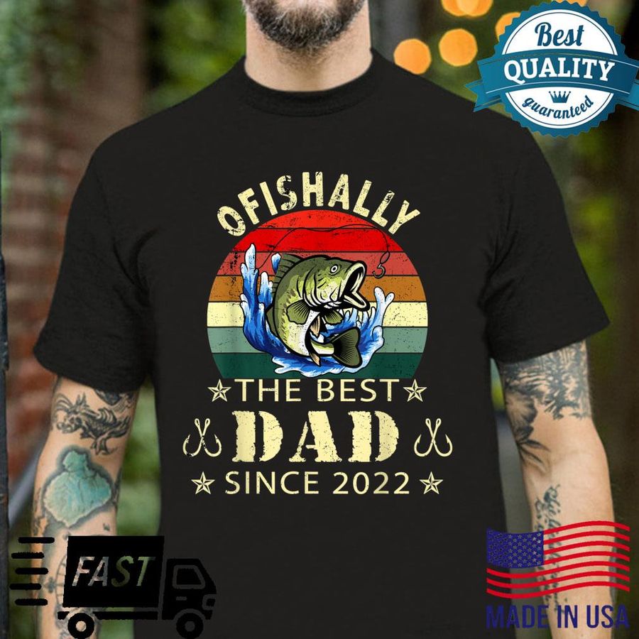 Mens Ofishally The Best Dad Ever Reel Cool Academy Fishing Daddy Shirt