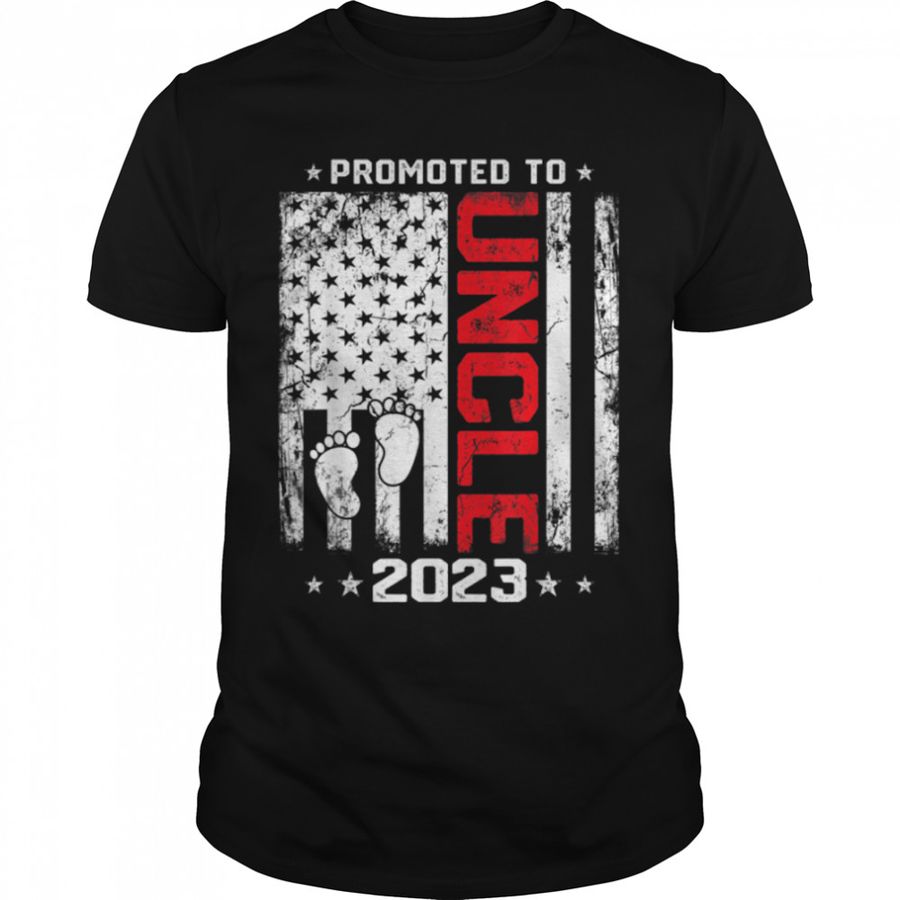 Mens Promoted To Uncle 2023 Funny Fathers Day New Dad T-Shirt B0B1BCF3KP