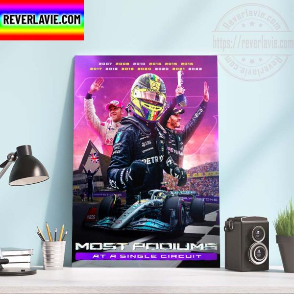 Mercedes-AMG PETRONAS F1 Team Lewis Hamilton Most Podiums At A Single Circuit Home Decor Poster Canvas