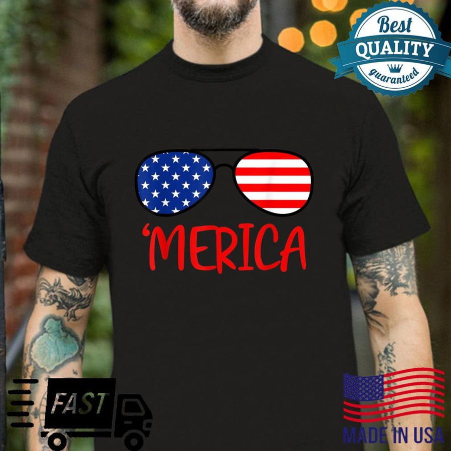 Merica 4th of July Independence Day USA Flag Shirt