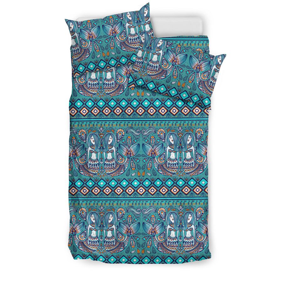 Mermaid Pattern Ethnic Motifs Bedding Set