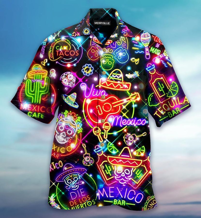 Mexico Neon Color Style Limited Best Fathers Day Gifts Hawaiian Shirt Men