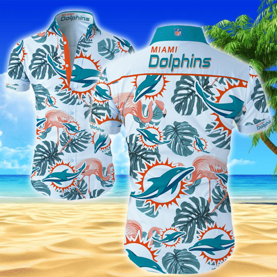 Miami Dolphins Nfl 3 Hawaiian Graphic Print Short Sleeve Hawaiian Shirt L98.png