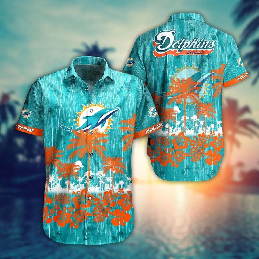 Miami Dolphins NFL Hawaii Graphic Tropical Pattern Style Summer Hawaiian Shirt And Short
