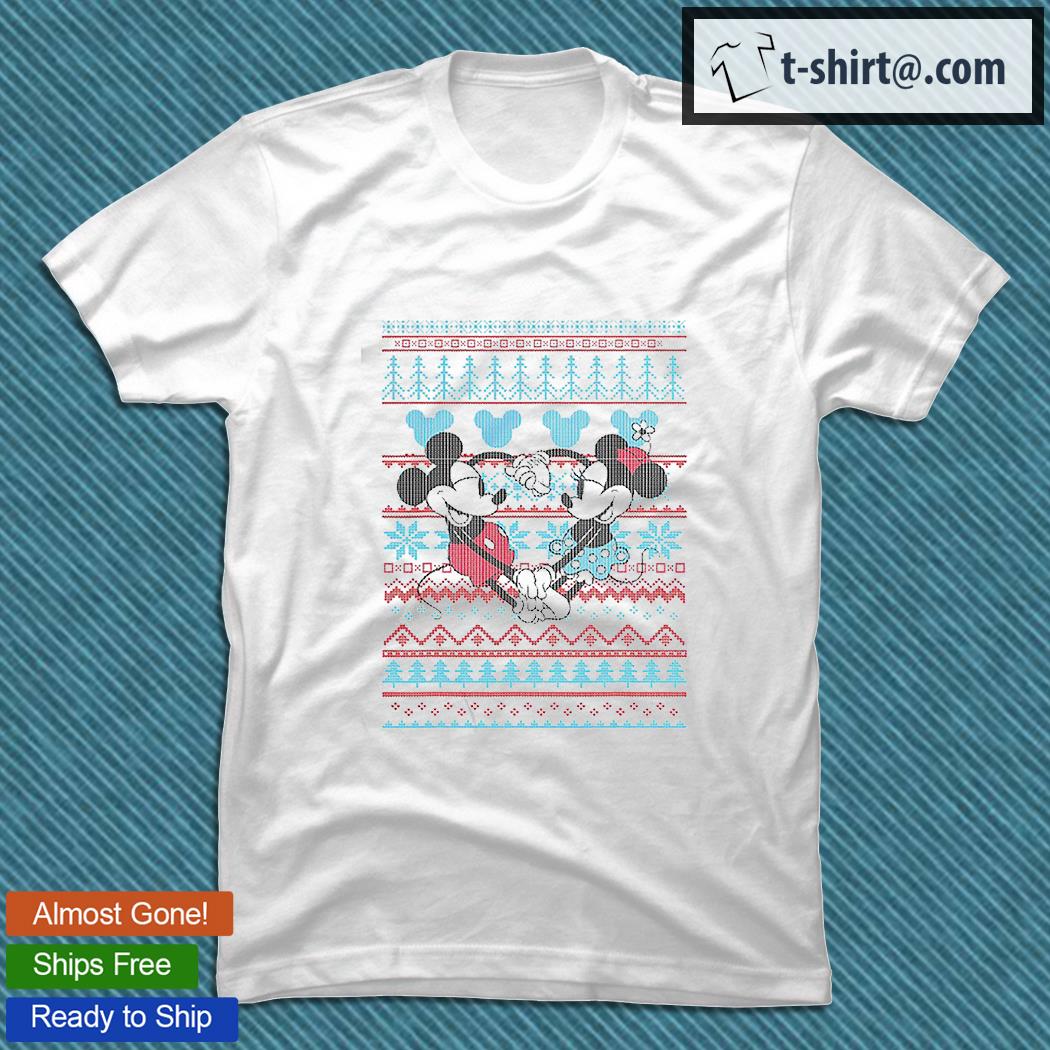 Mickey And Minnie Mouse Christmas Sweater Style Shirt