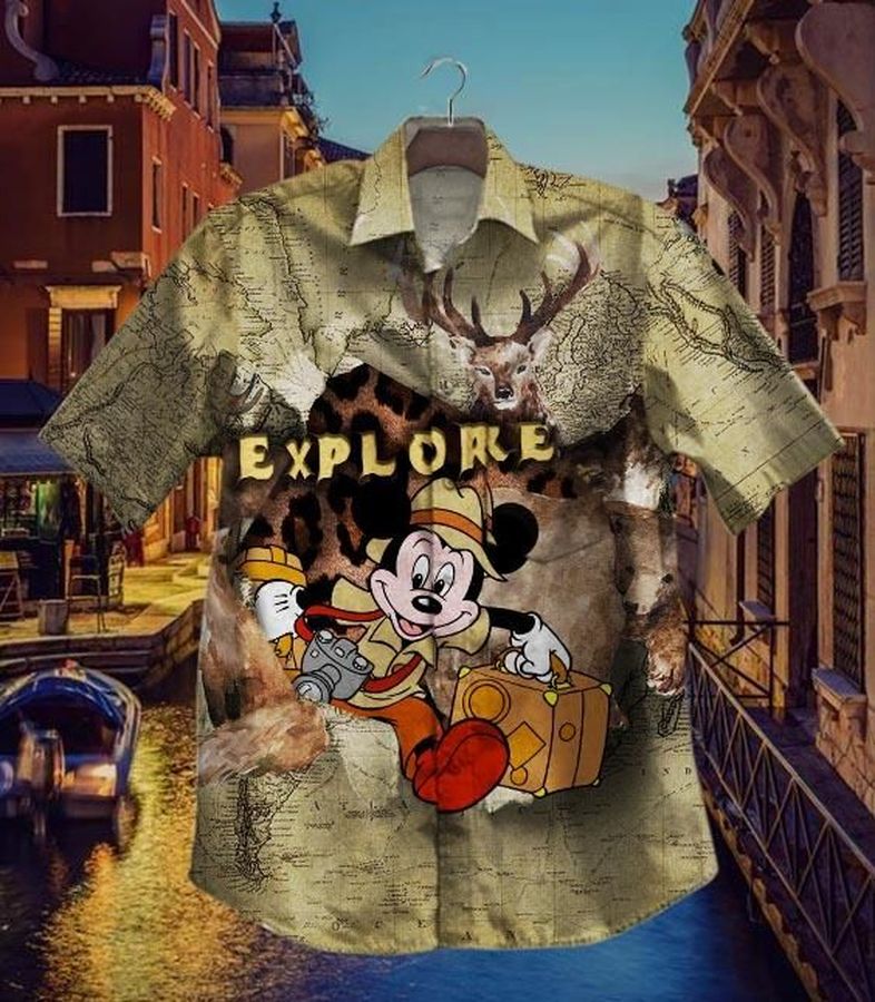 Mickey explore the world Hawaiian Shirt Summer Shirt