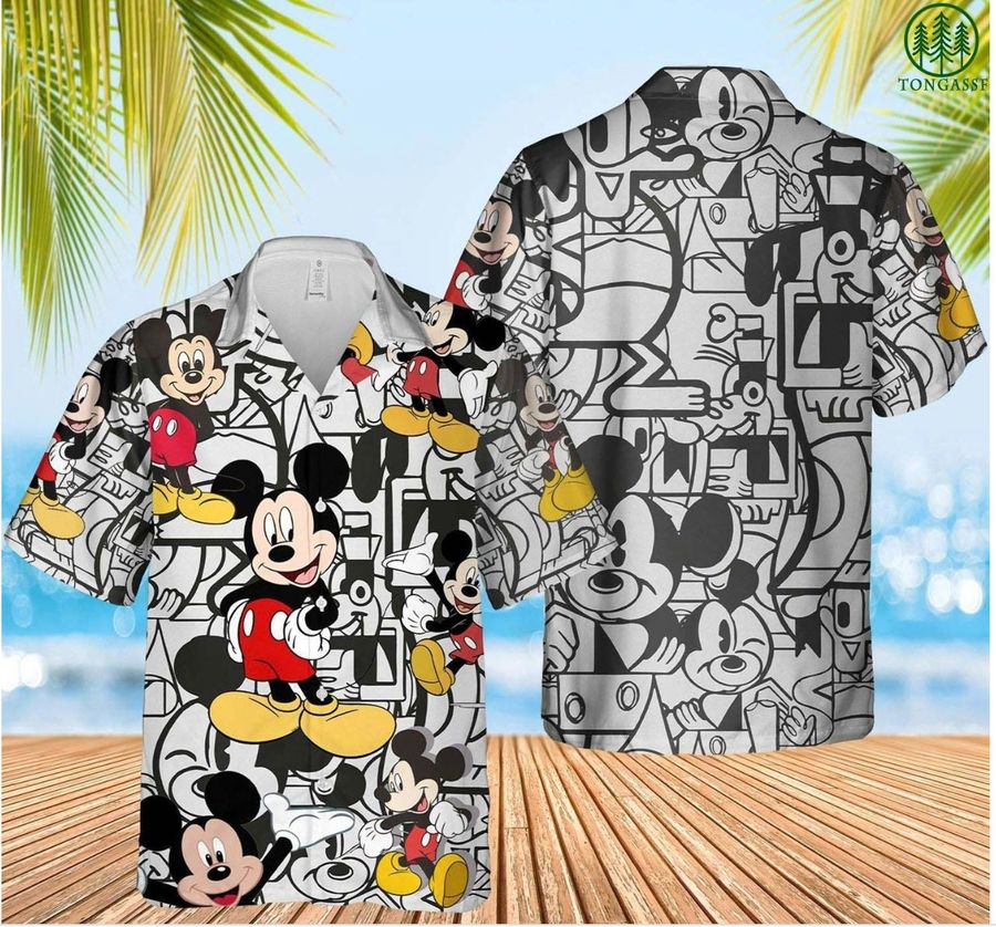 Mickey Mouse Disney 2022 – Men’s Hawaiian Shirt 3D Animation Printed Short Sleeve Fashion Casual