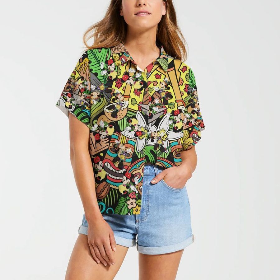 Mickey Mouse Movies Disney For men And Women Graphic Print Short Sleeve Hawaiian Casual Shirt Y97