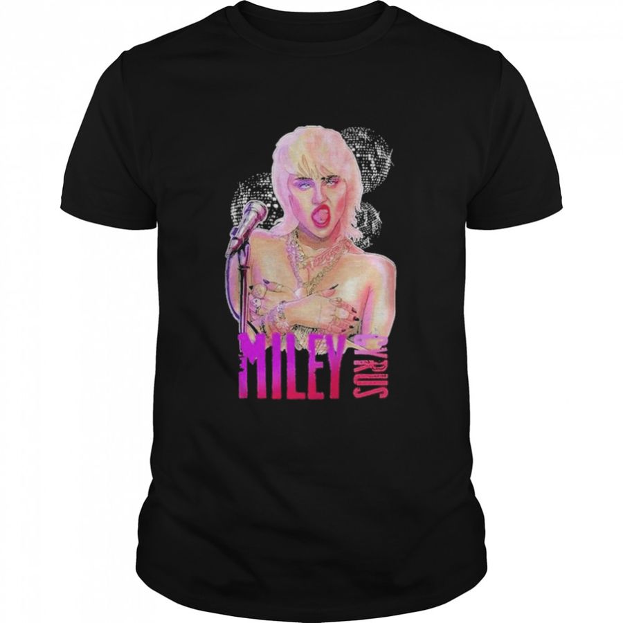 Midnight Sky Disco Miley Cyrus 90S Pop Art Men Fashion Print Summer T-Shirt