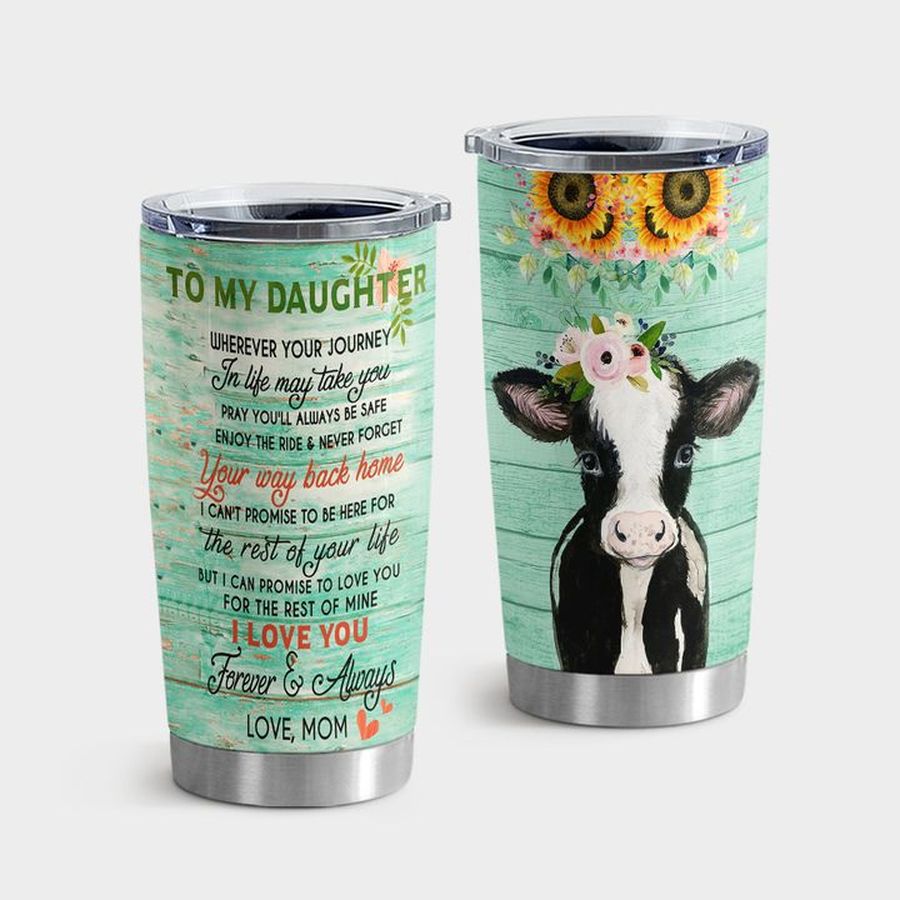 Milk Cow Tumbler With Lid, Cow To My Daughter Tumbler Tumbler Cup 20oz , Tumbler Cup 30oz, Straight Tumbler 20oz