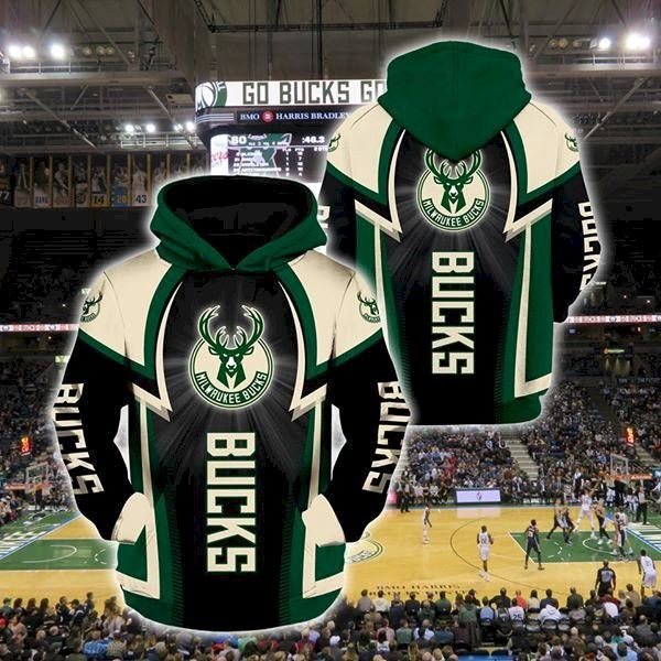 Milwaukee Bucks Pullover And Zippered Hoodies Custom 3D Graphic Printed