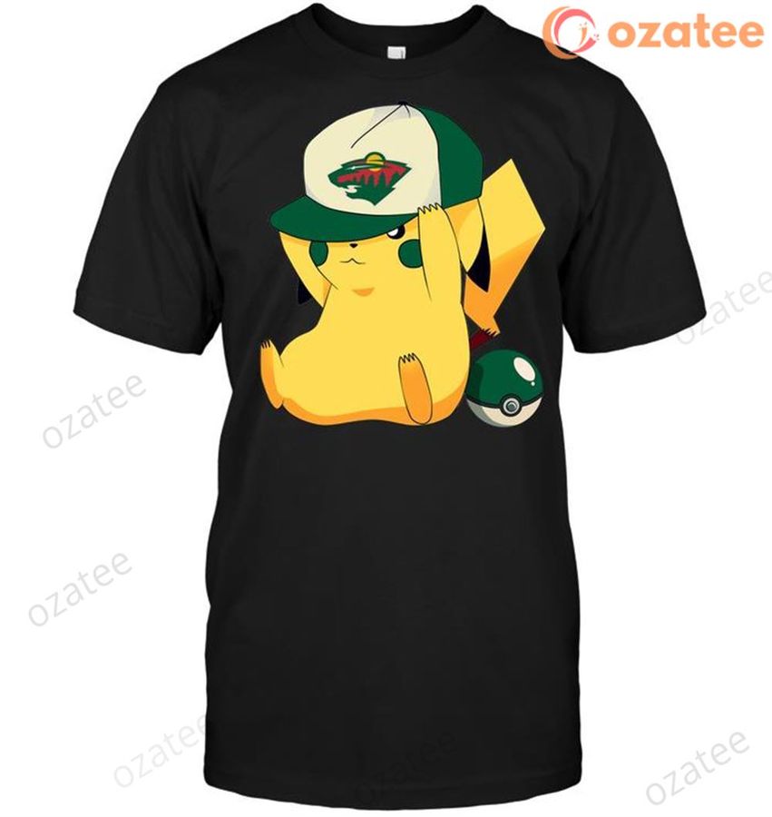 Minnesota Wild Pikachu Pokemon T-shirt