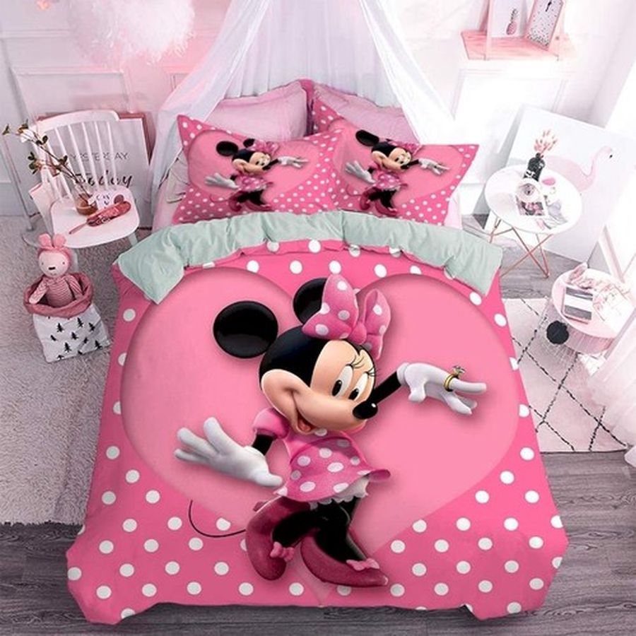 Minnie Mouse Bedding Sets Duvet Cover Bedroom, Quilt Bed Sets,