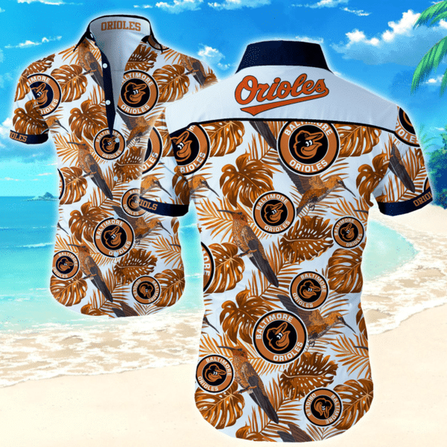 Mlb Baltimore Orioles Hawaiian Graphic Print Short Sleeve Hawaiian Shirt size S - 5XL.png