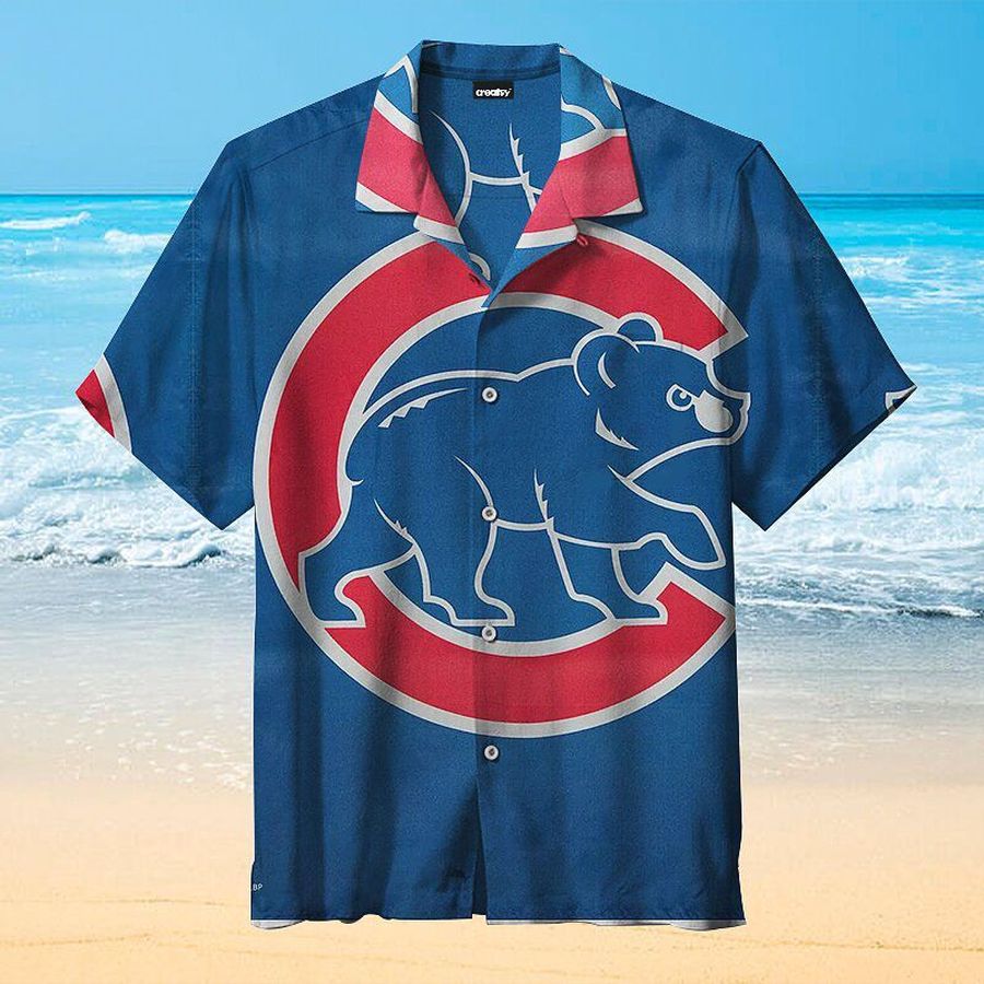 MLB Chicago Cubs Hawaiian Graphic Print Short Sleeve Hawaiian Shirt size S - 5XL