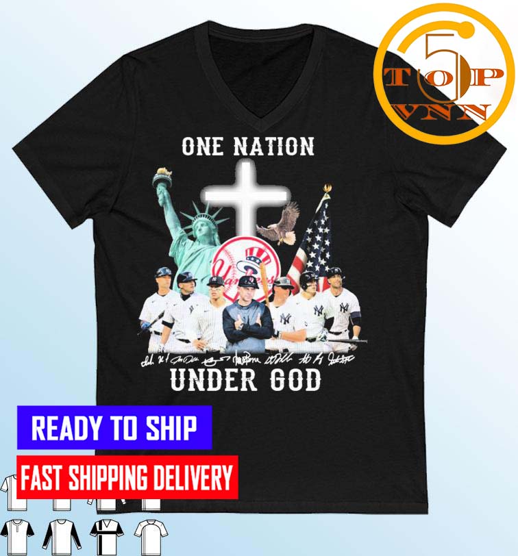 MLB New York Yankees One Nation Under God Signatures Unisex T-Shirt