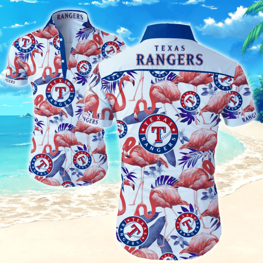 Mlb Texas Rangers Hawaiian Graphic Print Short Sleeve Hawaiian Shirt L98 - 6595.png
