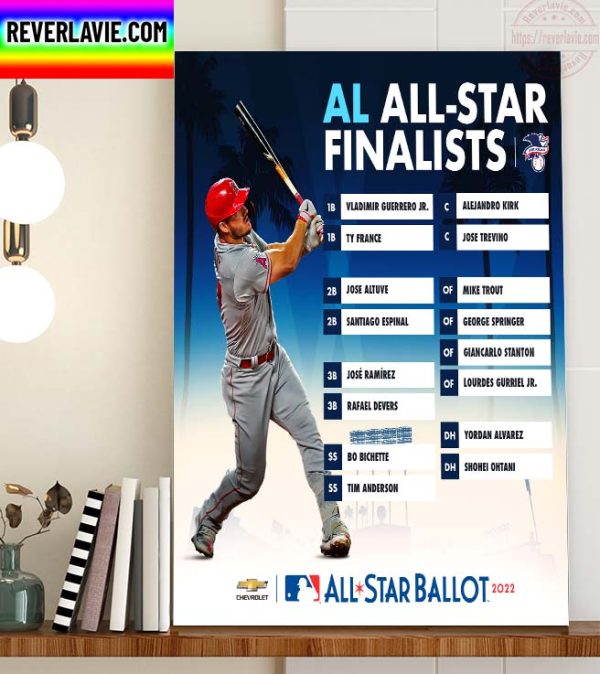 MLB, Vladimir Guerrero Jr, 2022 All Star Ballot, AL All-Star Finalists, Vladimir Guerrero Jr Poster, Vladimir Guerrero Jr Canvas