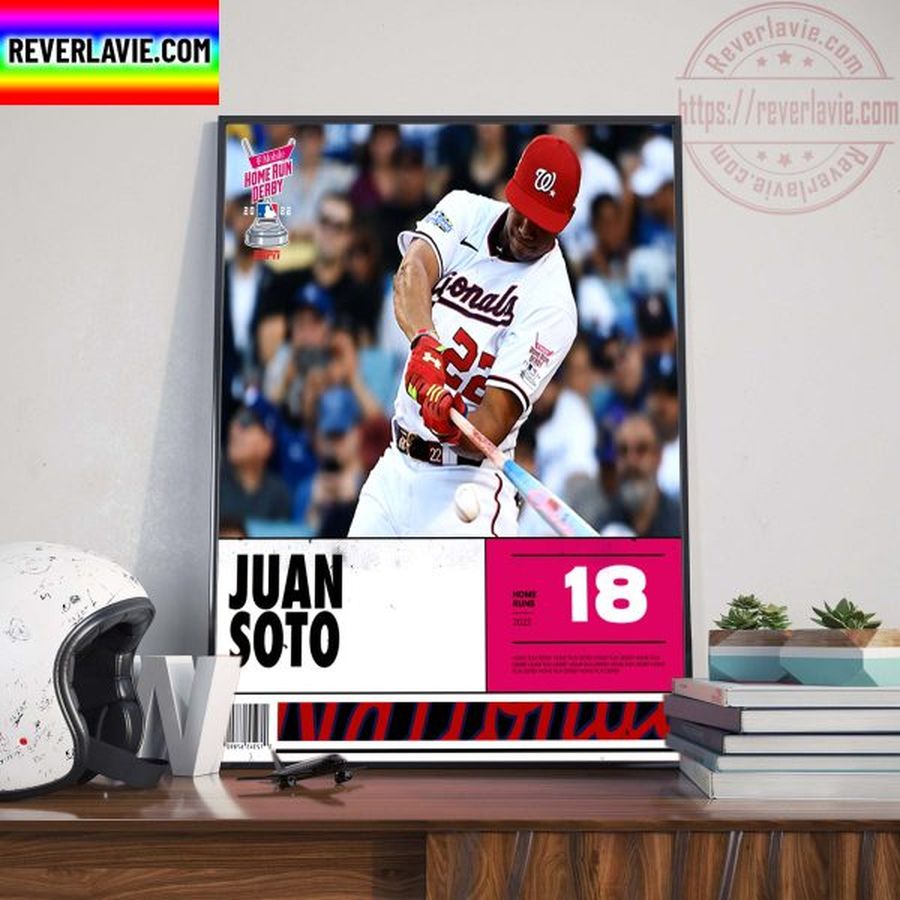 MLB Washington Nationals Juan Soto 18 Home Run 2022 Home Decor Poster Canvas