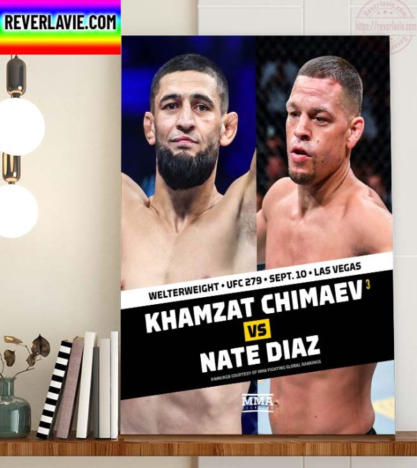 MMA Fighting Welterweight UFC 279 Khamzat Chimaev vs Nate Diaz Home Decor Poster Canvas