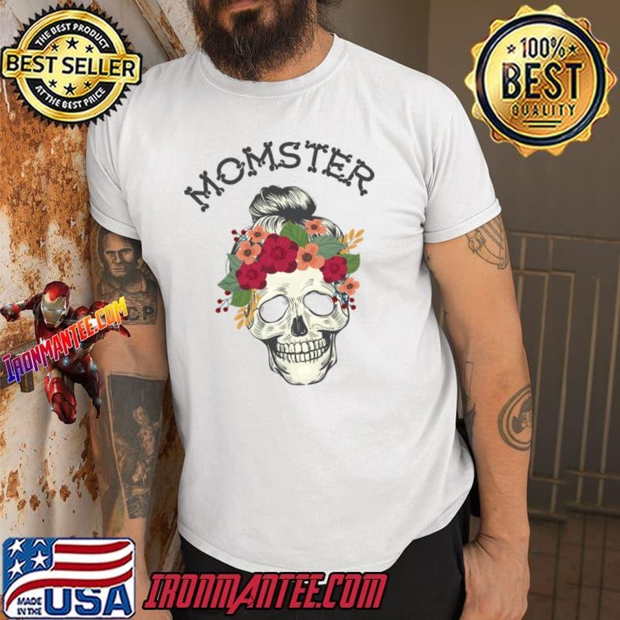 Momster  Skull  Flower Halloween 2022 T-Shirt