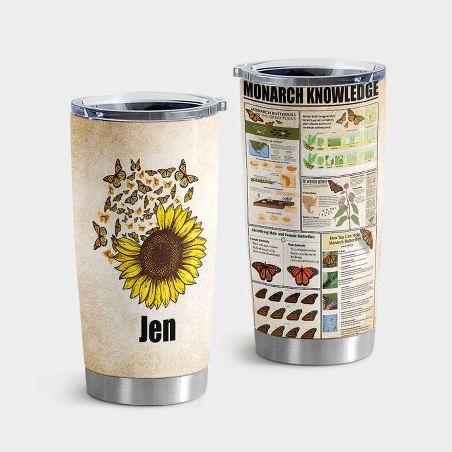 Monarch Wings Tumbler With Lid, Monarch Butterfly Knowledge Tumbler Tumbler Cup 20oz , Tumbler Cup 30oz, Straight Tumbler 20oz