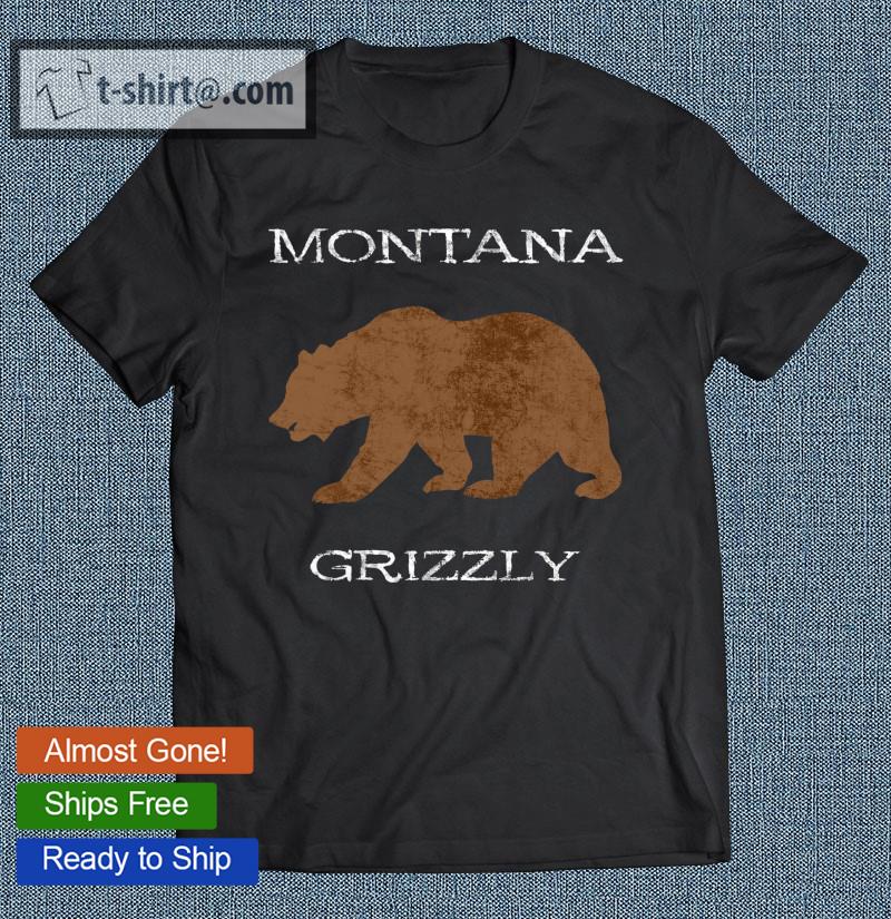 Montana Grizzly Bear Retro Wildlife Brown Bear T-shirt