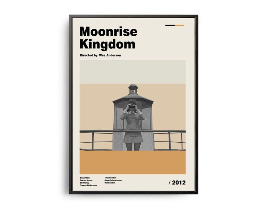 Moonrise Kingdom Vintage Movie Print Wes Anderson Minimalist Movie Poster Midcentury Poster Wall Art Print-1