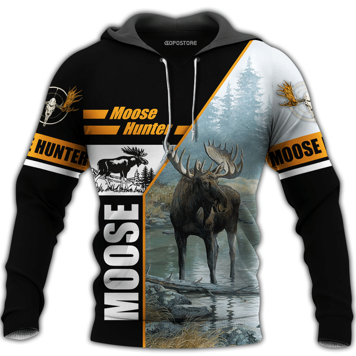 Moose Hunter Hunting Hoodie 3D