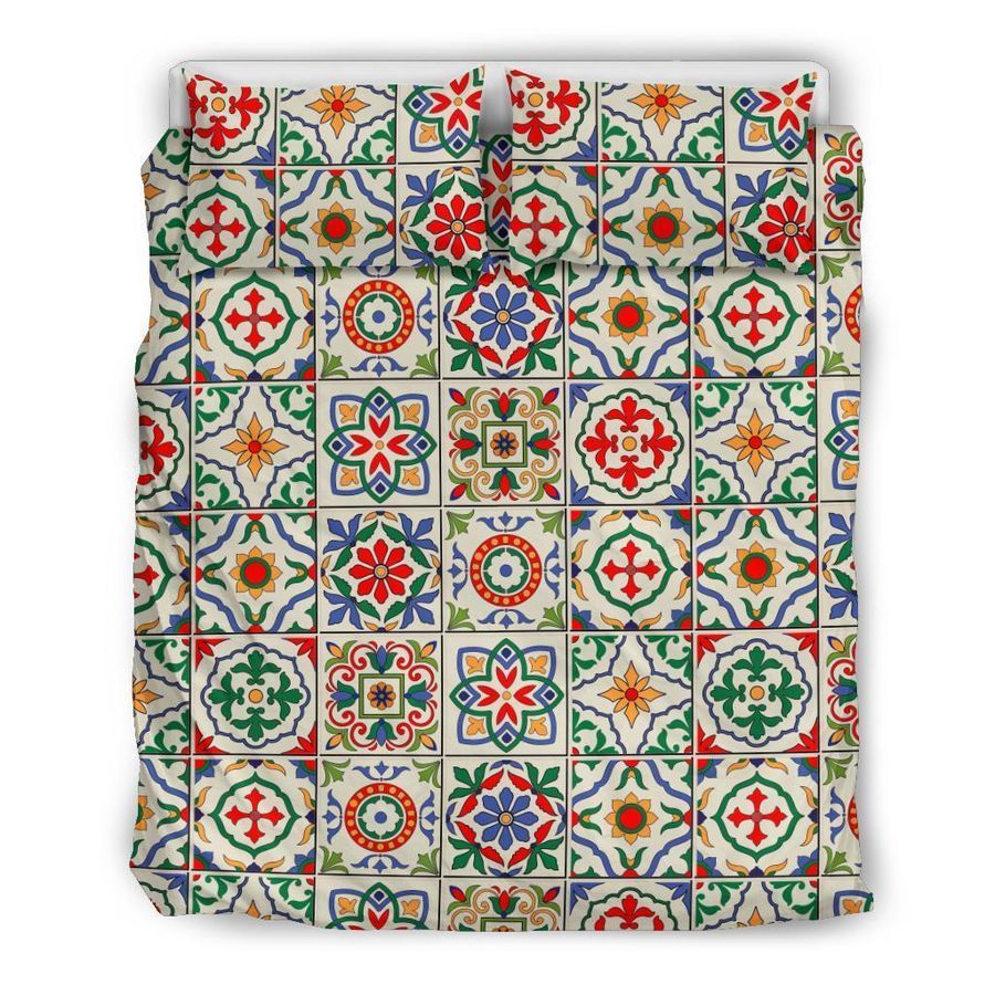 Mosaic Colorful Print Pattern Duvet Cover Bedding Set