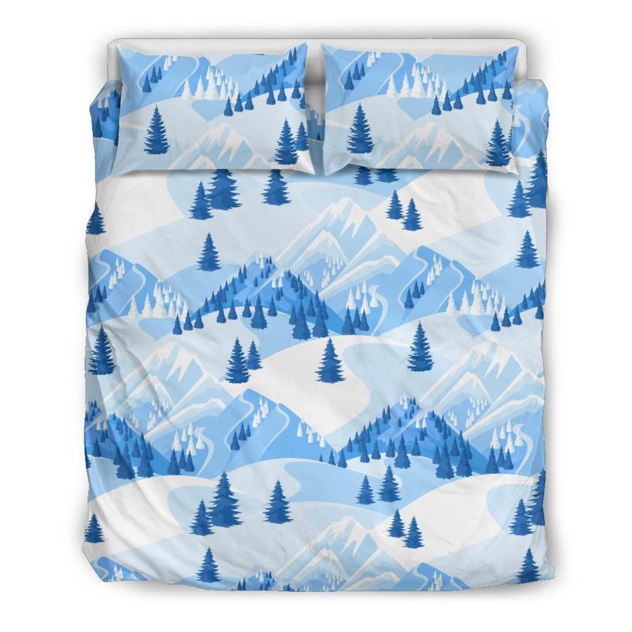 Mountain Snow Pattern Print Duvet Cover Bedding Set