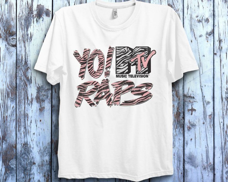 MTV Yo Raps Pink Zebra Pattern Graphic T-Shirt