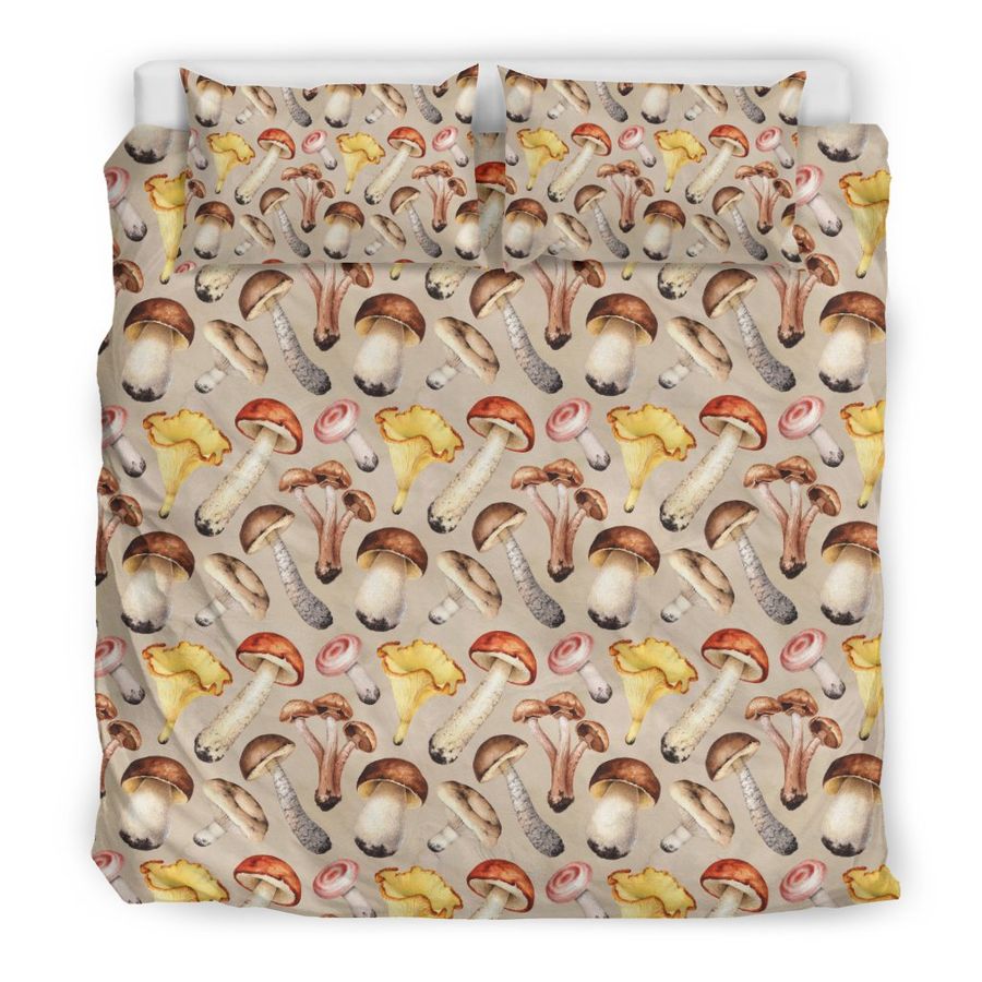 Mushroom Pattern Print Duvet Cover Bedding Set