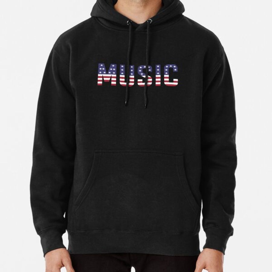 Music American Flag For Music Lover And Musicians As A American Musician Pullover Hoodie