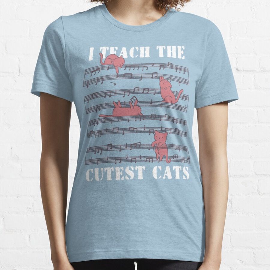 Music Teacher Cute Sheet Music Cats Essential T-Shirt