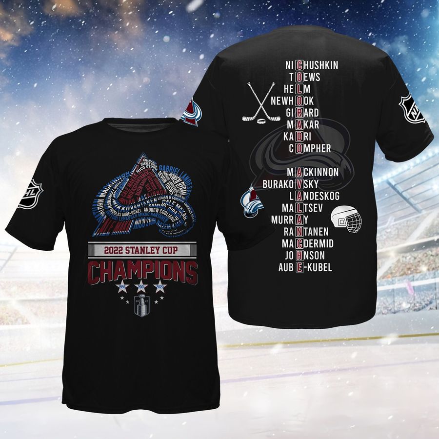Name Player Colorado Avalanche 2022 Stanley Cup Champions Shirt
