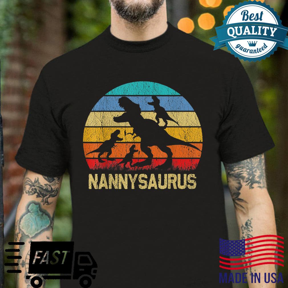 Nanny Dinosaur T Rex Nannysaurus 3 Family Matching Shirt