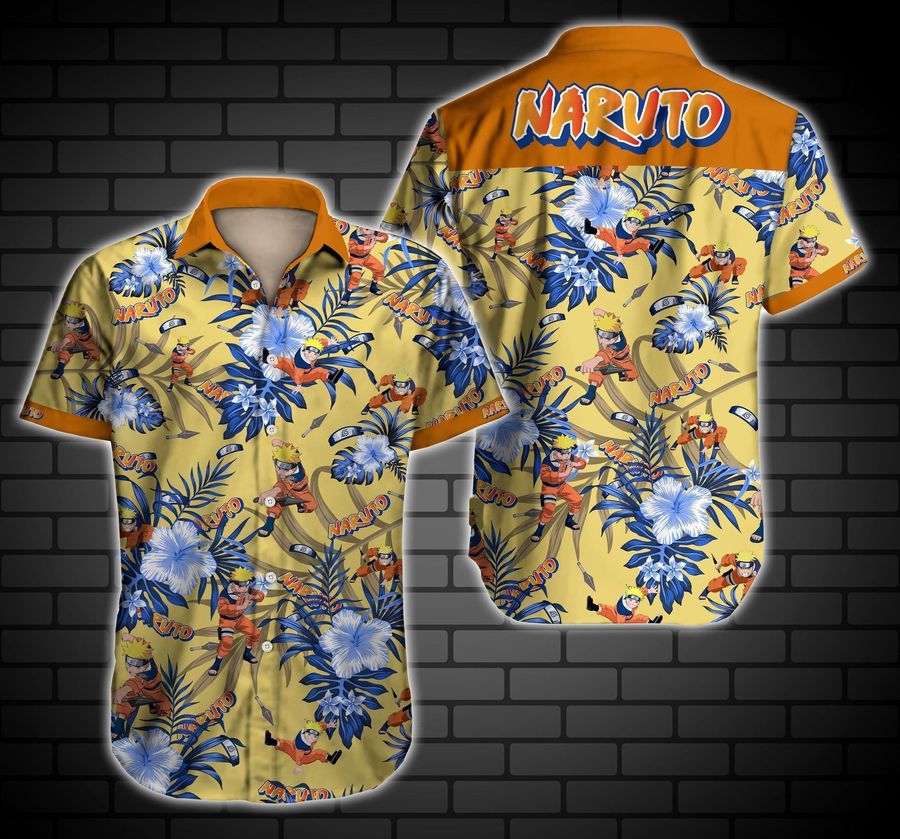 Naruto Hawaiian Graphic Print Short Sleeve Hawaiian Casual Shirt N98 - 8709