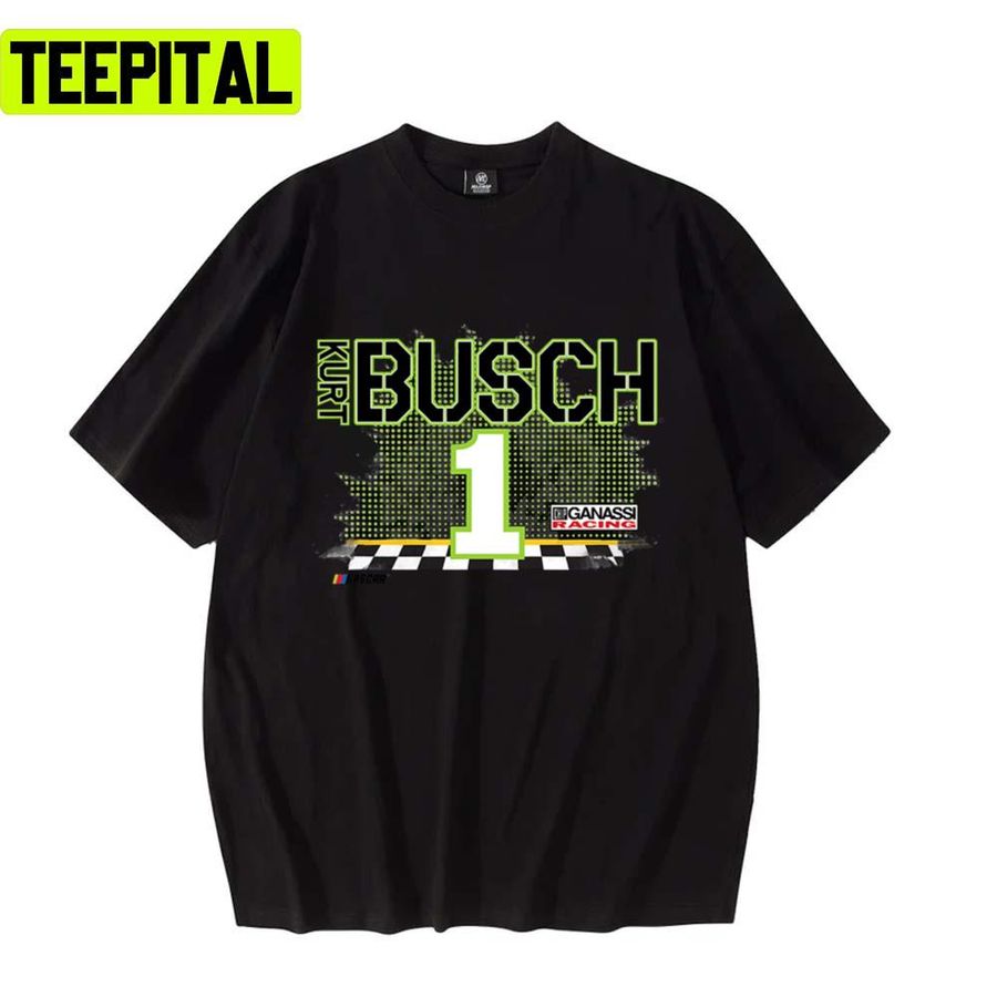 Nascar Kurt Busch Racing Flags Design Unisex T-Shirt