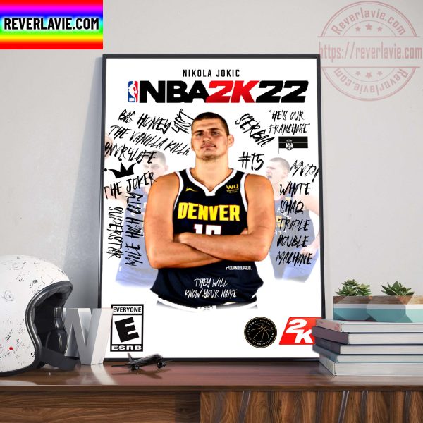 NBA 2K22 Denver Nuggets Nikola Jokic Won Back To Back MVP And 2K Home Decor Poster Canvas