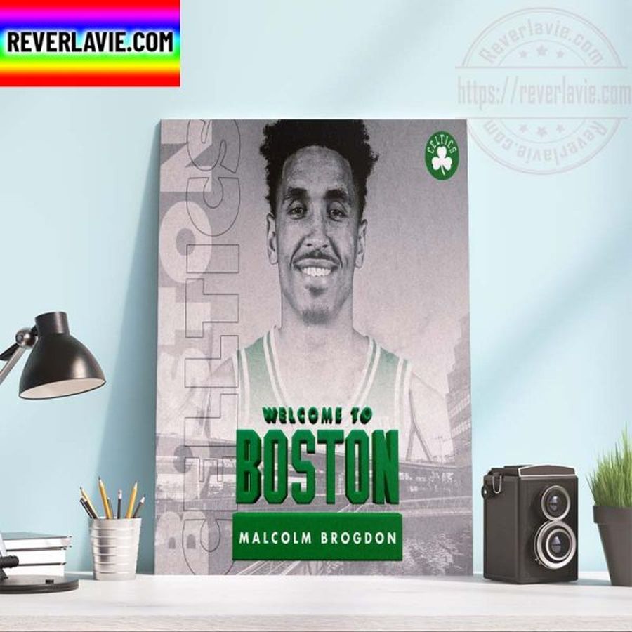 NBA Boston Celtics Malcolm Brogdon Welcome to Boston Home Decor Poster Canvas