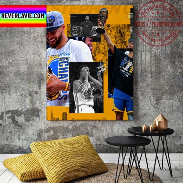 NBA Golden State Warriors Stephen Curry NBA Champions Finals MVP All Titles Season 2022 Home Decor Poster Canvas