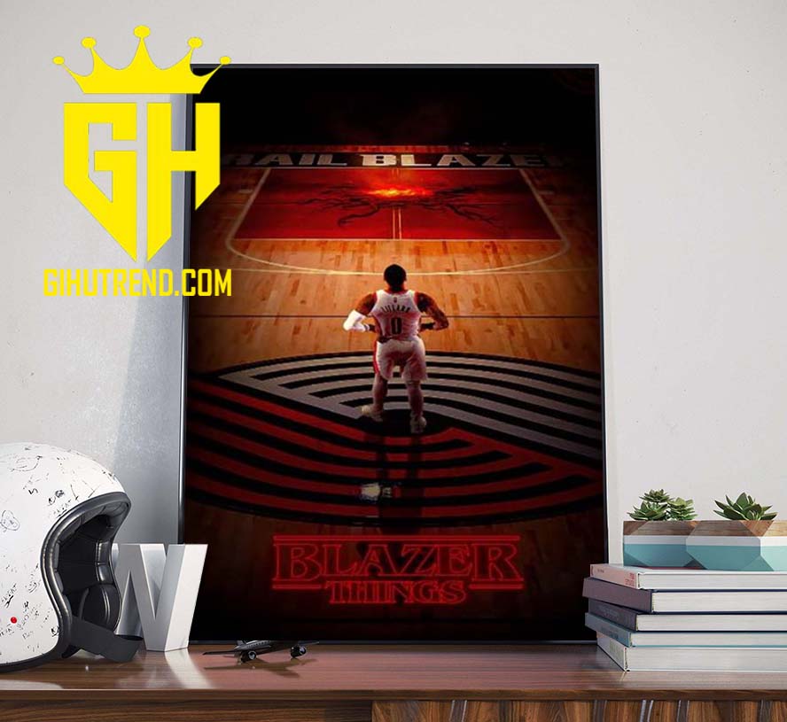 NBA Portland Trail Blazers Brady Rip City Bust A Bucket Blazer Things Cover Stranger Things 4 Style Poster Canvas