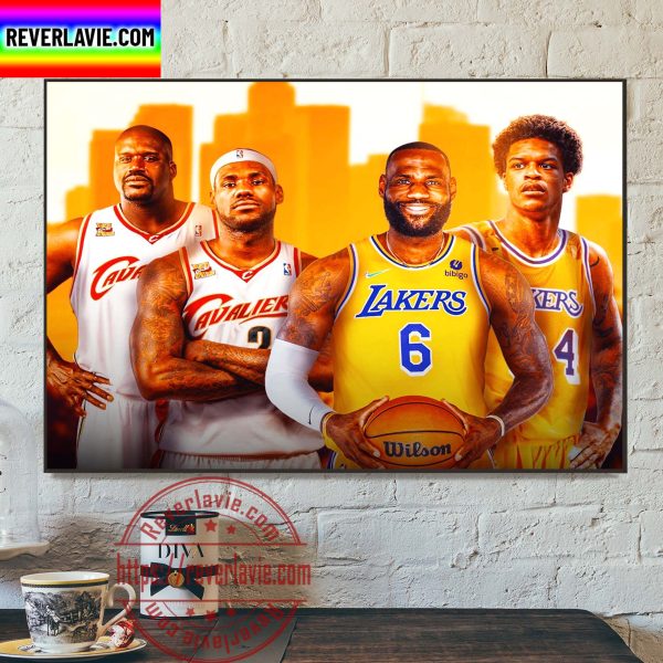 NBA Two Legend Shareef O’Neal LeBron James And Their Son Home Decor Poster Canvas