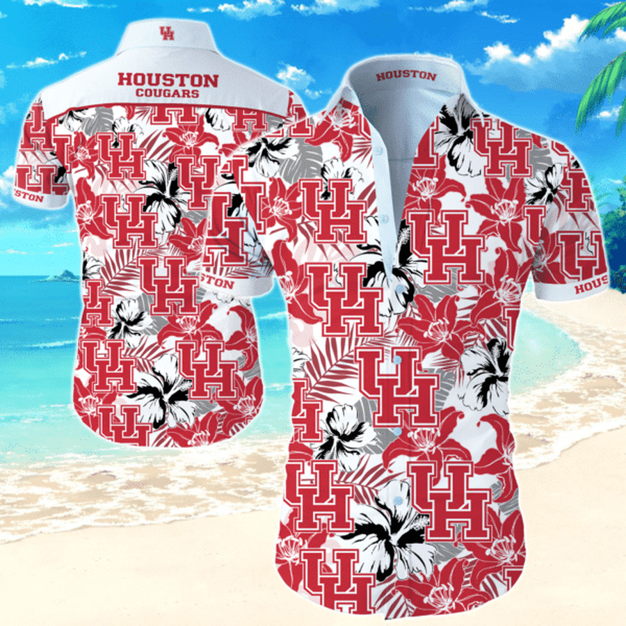 Ncaa Houston Cougars Hawaiian Graphic Print Short Sleeve Hawaiian Shirt size S - 5XL.png